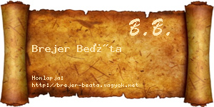 Brejer Beáta névjegykártya
