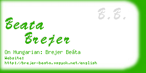 beata brejer business card